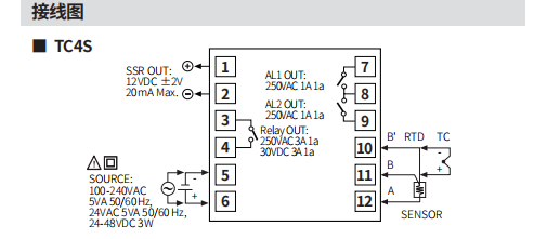 奥托尼克斯温控器TCN4S-24R接线图.png